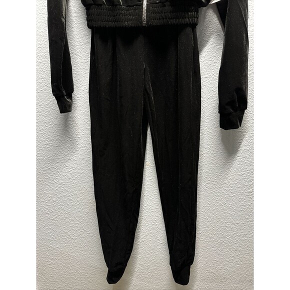 Boohoo Women’s Size 4 Black Velour Hoody & Jogger Set NEW - Picture 3 of 16